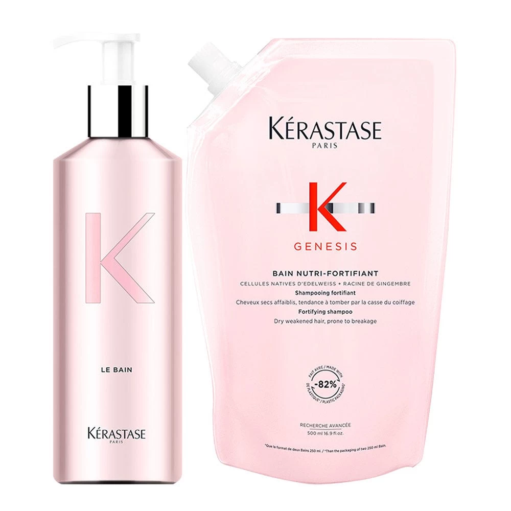 Kérastase Genesis Bain Nutri-Fortifant Refill Pouch 500 Ml + Alu-Flasche 1 Kérastase Genesis Bain Nutri-Fortifant Refill Pouch 500 Ml + Alu-Flasche