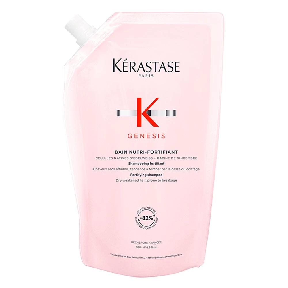 Kérastase Genesis Bain Nutri-Fortifant Refill Pouch 500 Ml + Alu-Flasche 2 Kérastase Genesis Bain Nutri-Fortifant Refill Pouch 500 Ml + Alu-Flasche – Bild 2